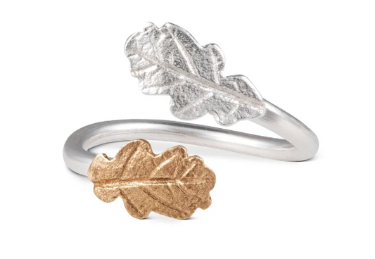 Modrwy Lapio Dail Derw Dwbl