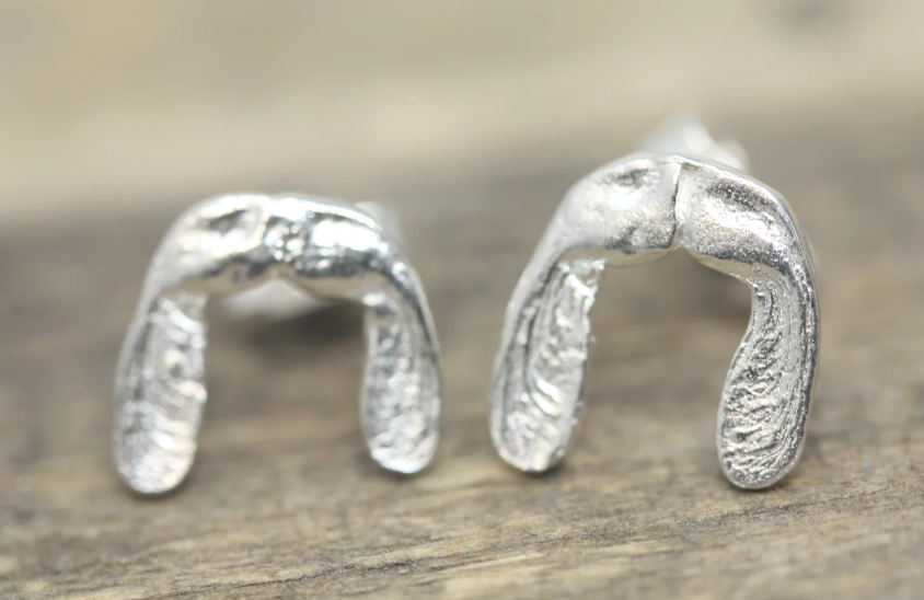 Small Silver Sycamore Studs