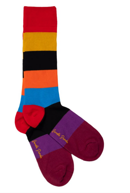 Multi Block Striped Bamboo Socks