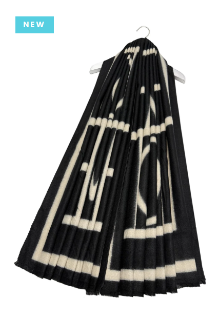 Large Geometric Wrap Scarf