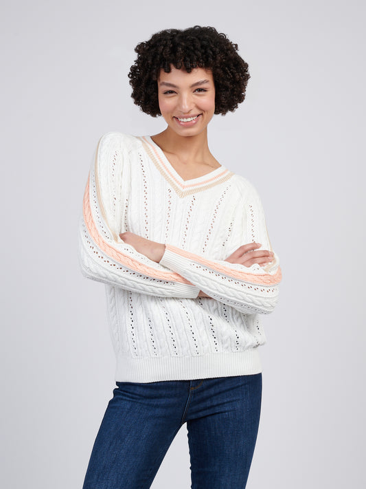 US Polo Cable Knit Cricket Jumper