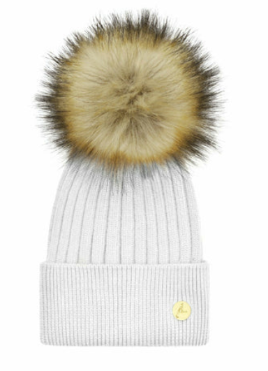 Arundle Cashmere Faux Fur Bobble Hat