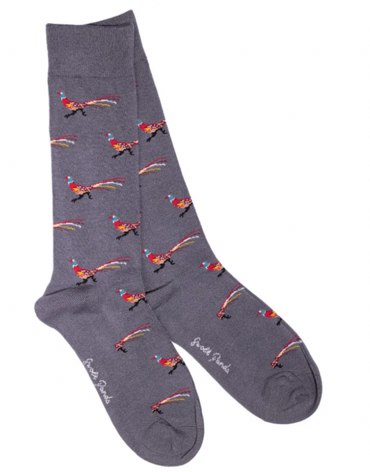 Grey Pheasant Bamboo Socks